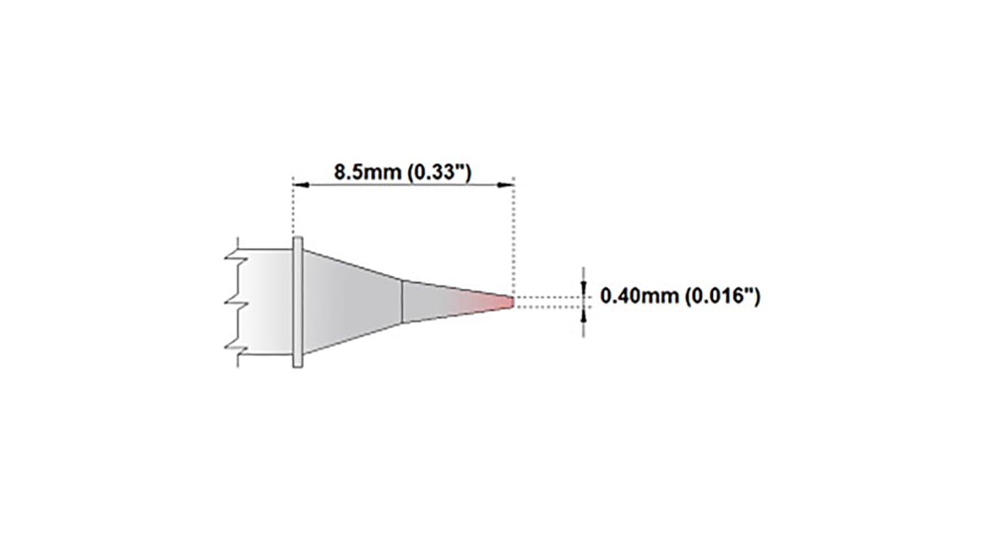 Thermaltronics 0.4 mm Conical Sharp Soldering Iron Tip