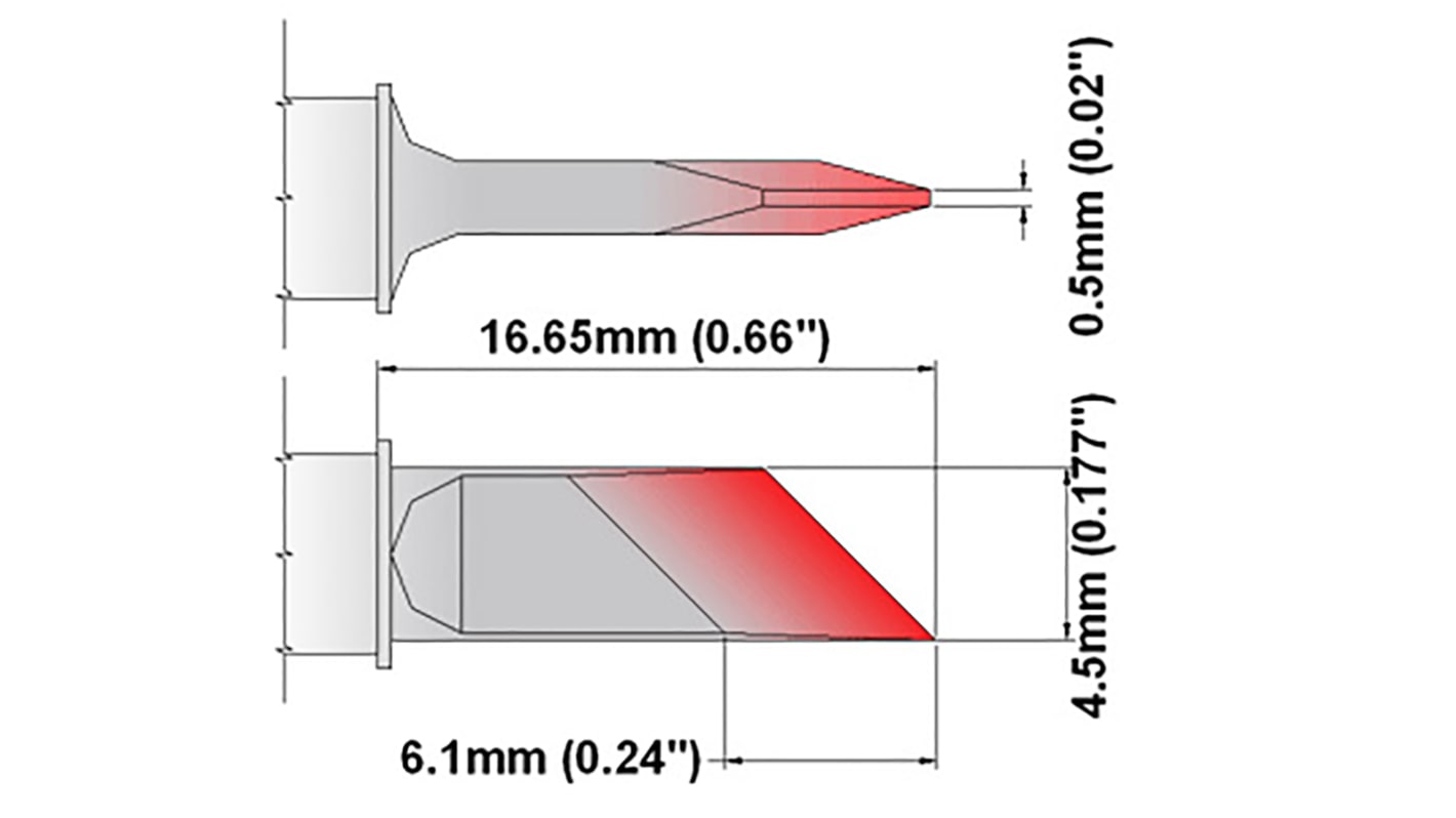 Thermaltronics 4.5 mm Straight Knife Soldering Iron Tip