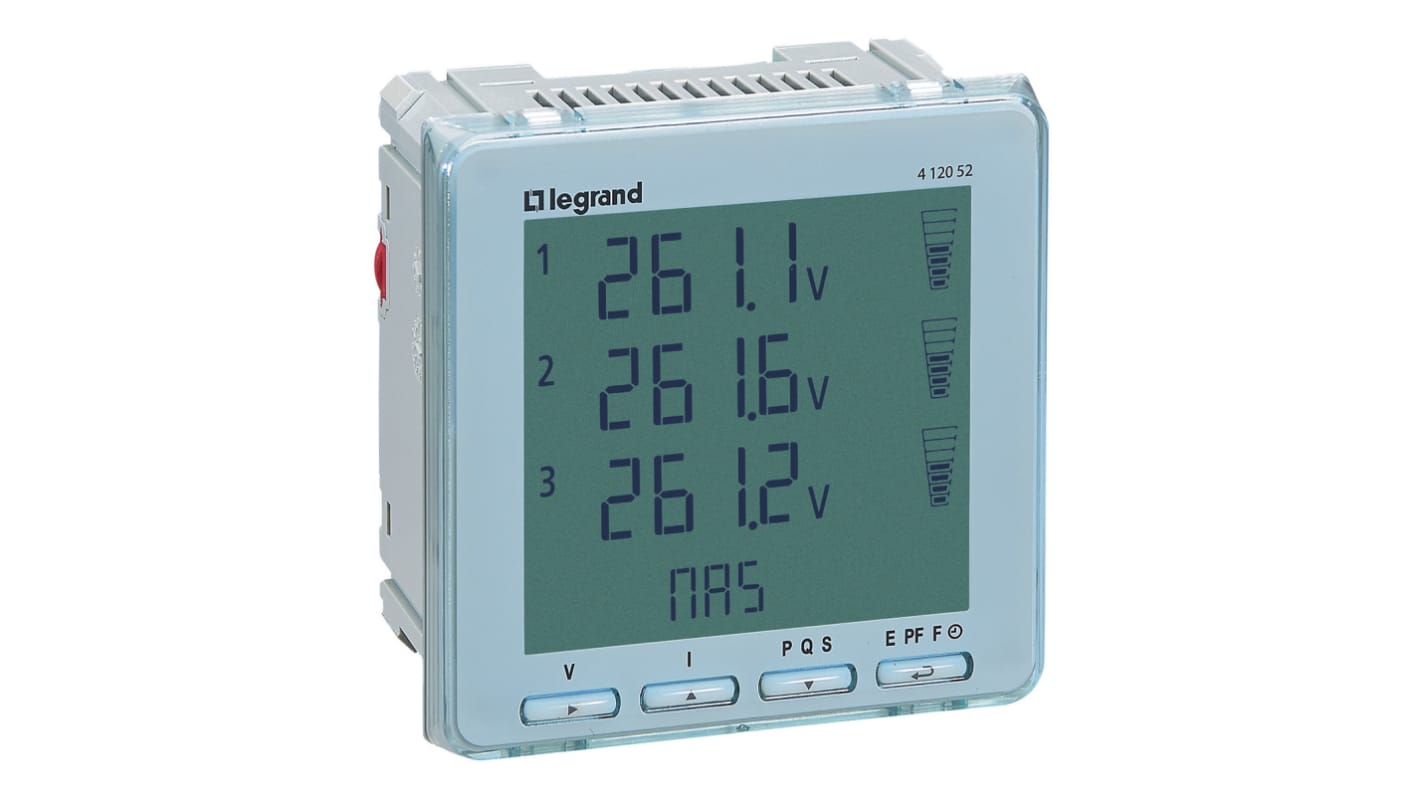 Medidor de energía Legrand serie EMDX3, display LCD, dim. 92mm x 92mm