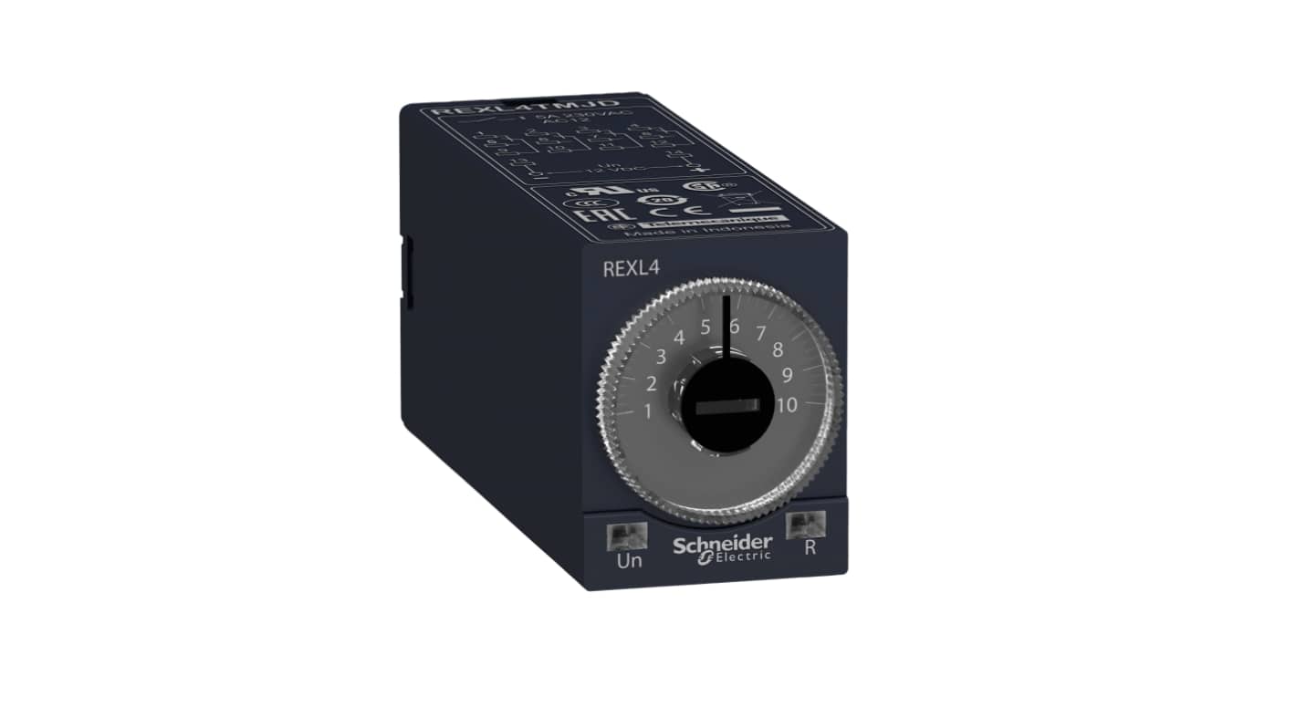 Schneider Electric Harmony Time Series Plug In Timer Relay, 24V ac, 4-Contact, 0.1 s → 100h