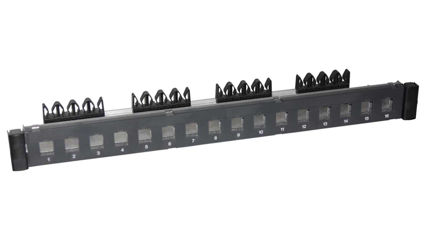 3M Cat6, Cat6a 16 Port RJ45 RJ Patch Panel 1U Grey