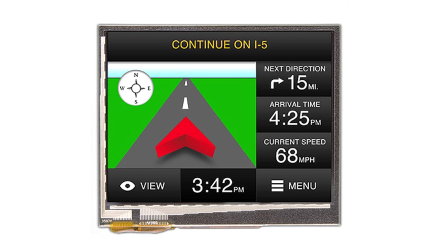 Displaytech DT035BTFT-PTS TFT LCD Colour Display / Touch Screen, 3.5in, 320 x 240pixels