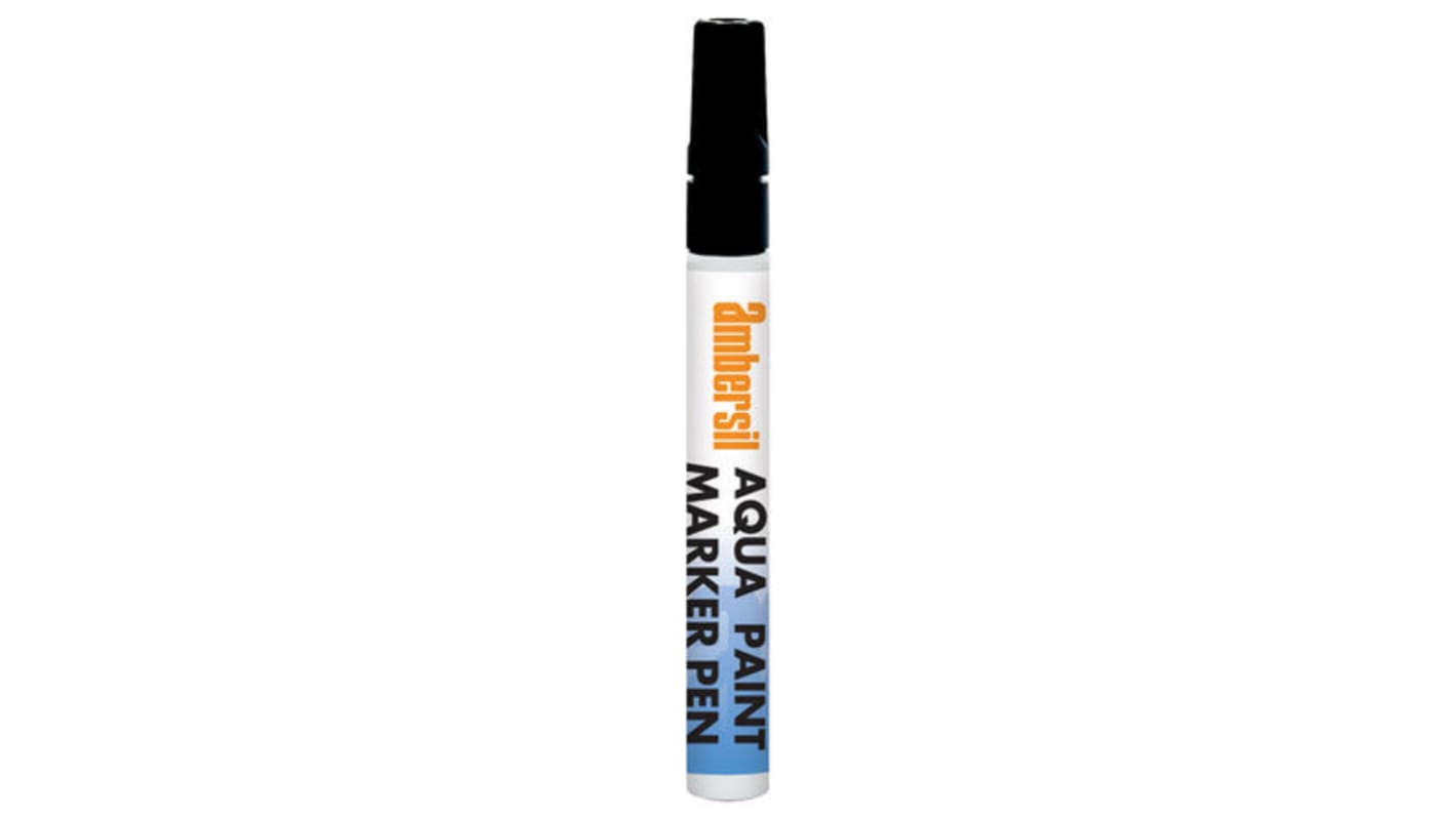 Ambersil Black 4.5mm Medium Tip Paint Marker Pen for use with Glass, Metal, Plastic