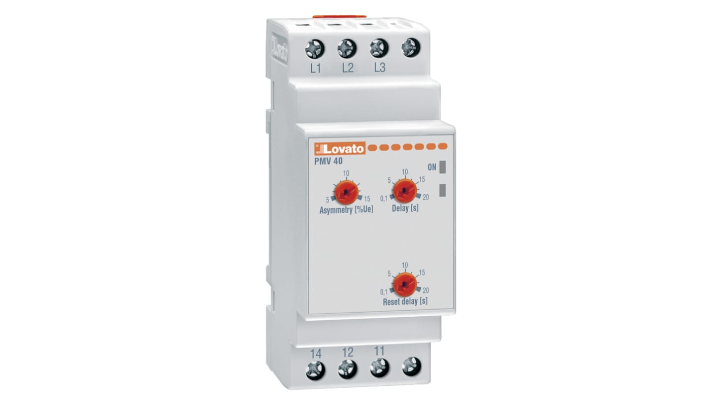 Lovato Voltage Monitoring Relay, 3 Phase, SPDT, Maximum of 400V ac, DIN Rail