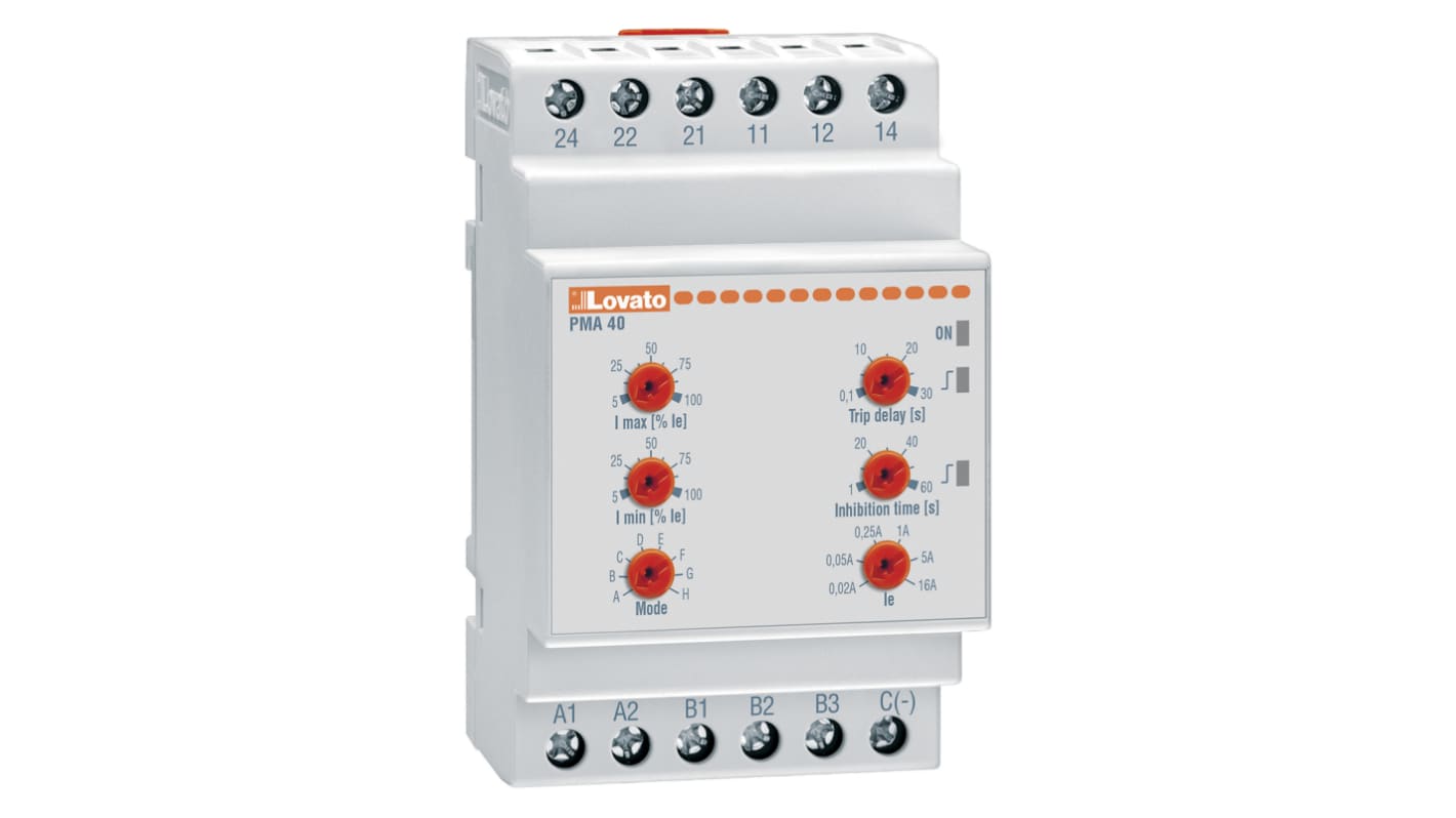 Lovato Current Monitoring Relay, 1 Phase, SPDT, DIN Rail