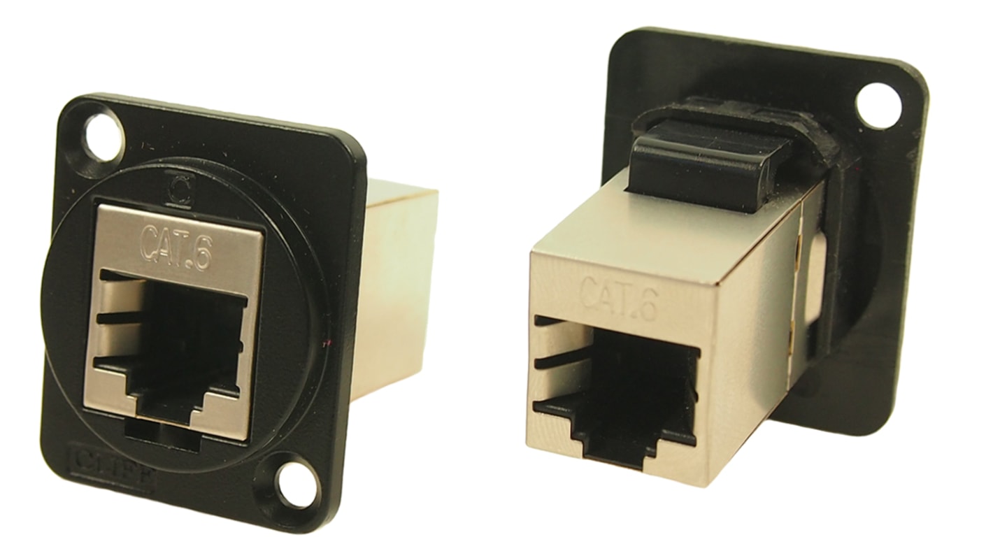 RS PRO 2-Port RJ45 Feedthrough Connector, Cat6, FTP