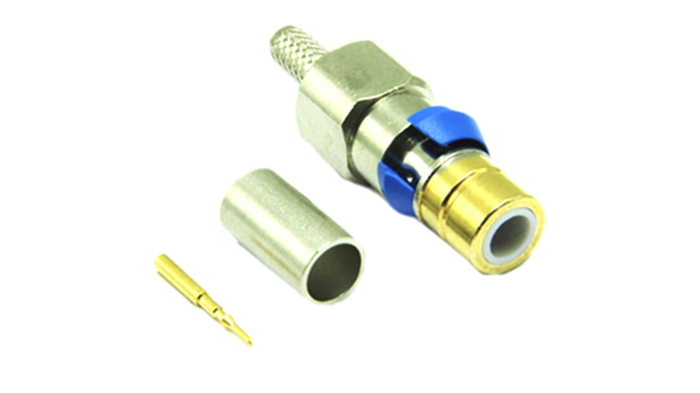 Interface Connectors, Plug Cable Mount Type 43 Connector, 75Ω, Crimp Termination, Straight Body