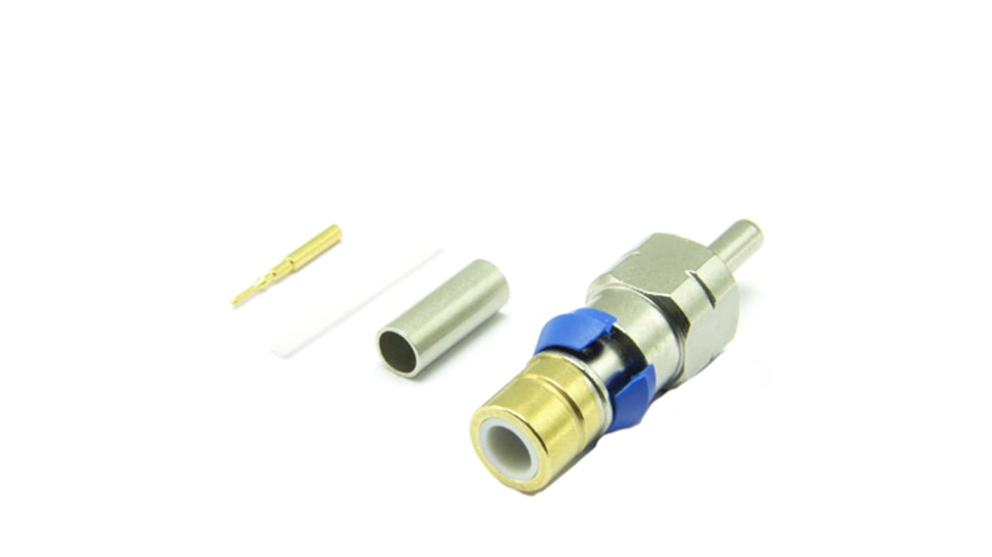 Interface Connectors, Plug Cable Mount Type 43 Connector, 75Ω, Crimp Termination, Straight Body