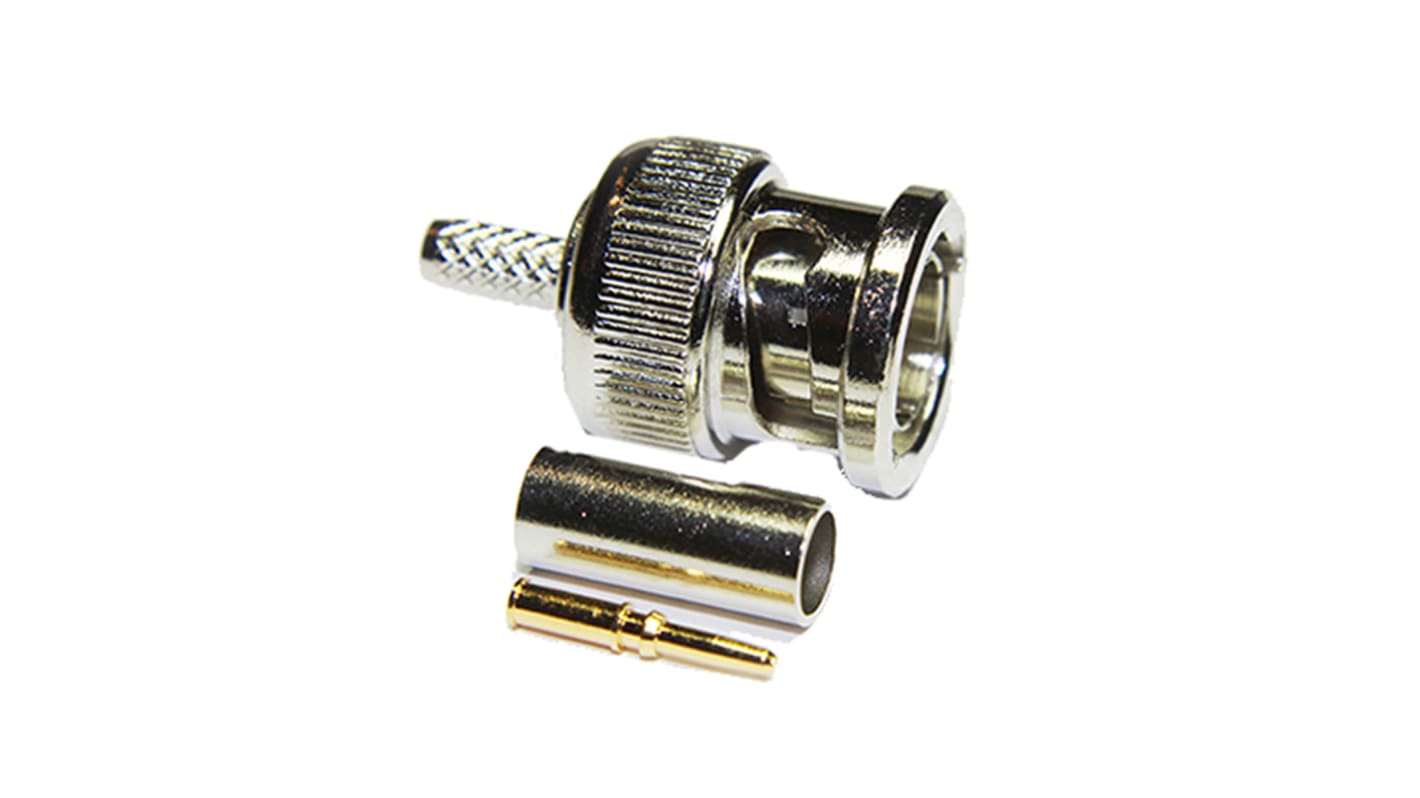 Interface Connectors, Plug Cable Mount BNC Connector, 75Ω, Crimp Termination, Straight Body