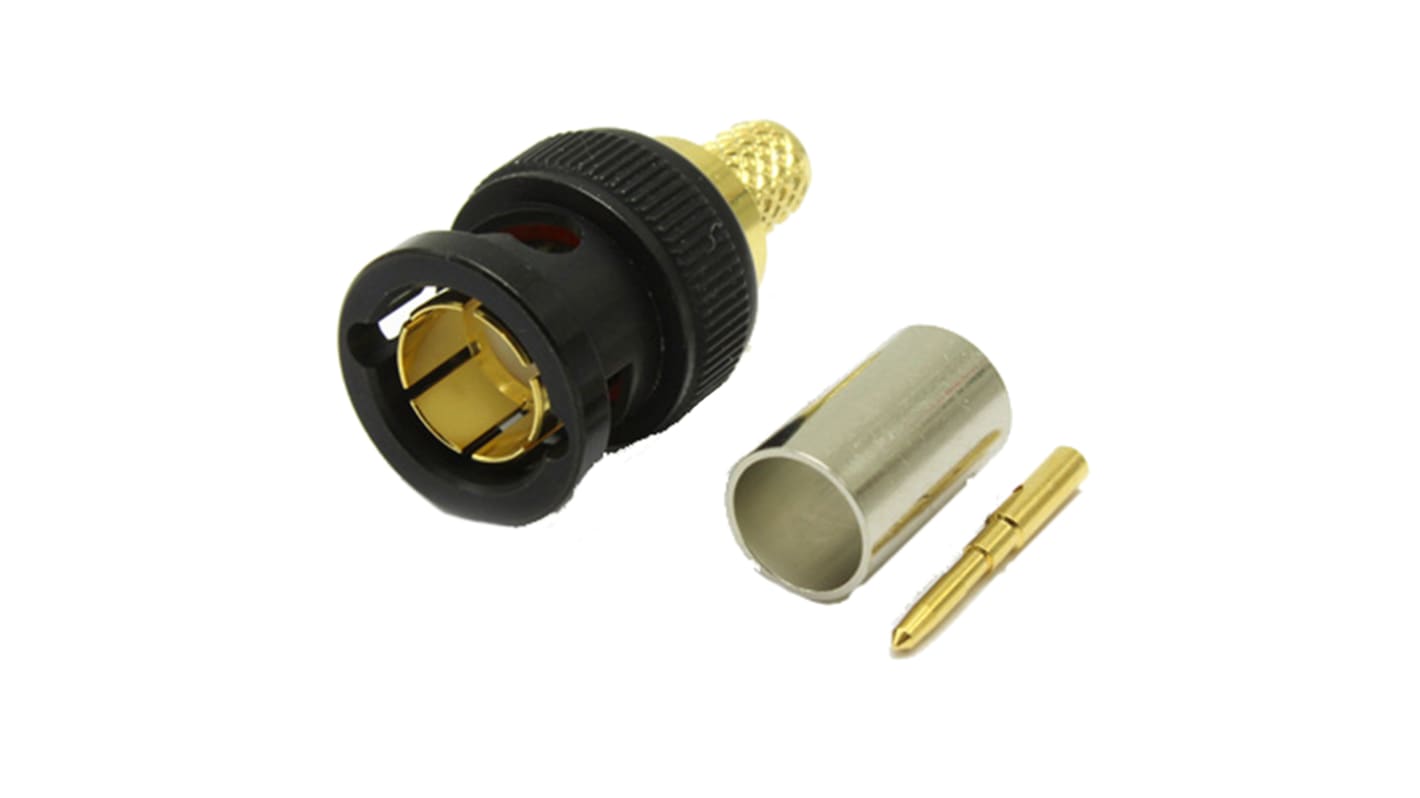 COAX Connectors, Plug Cable Mount BNC Connector, 75Ω, Crimp Termination, Straight Body