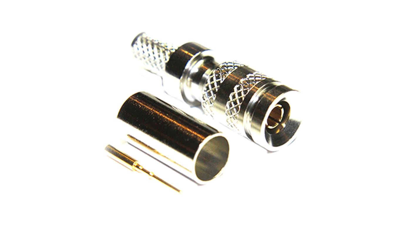 COAX Connectors, Plug Cable Mount 1.0/2.3 Connector, 75Ω, Crimp Termination, Straight Body