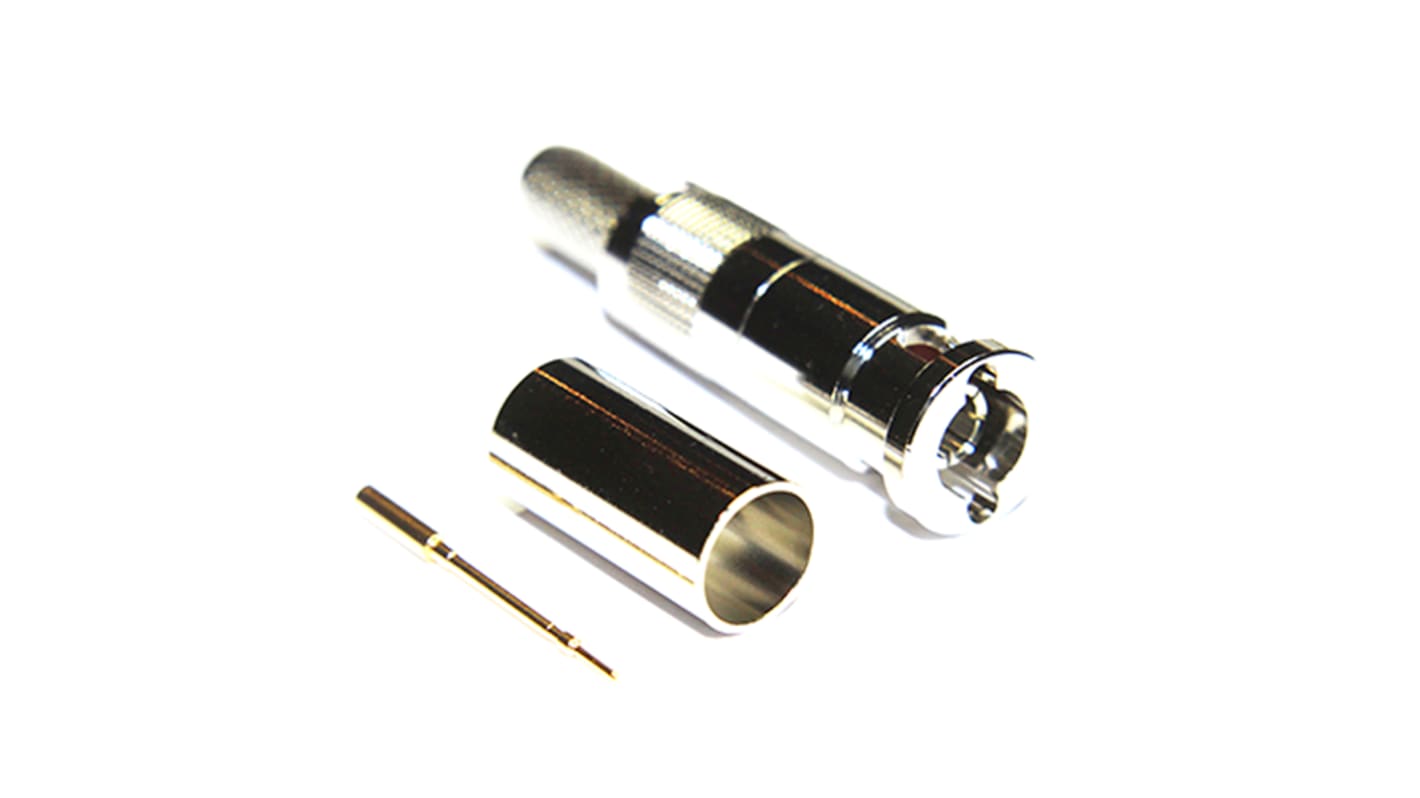 COAX Connectors, Plug Cable Mount Micro BNC Connector, 75Ω, Crimp Termination, Straight Body