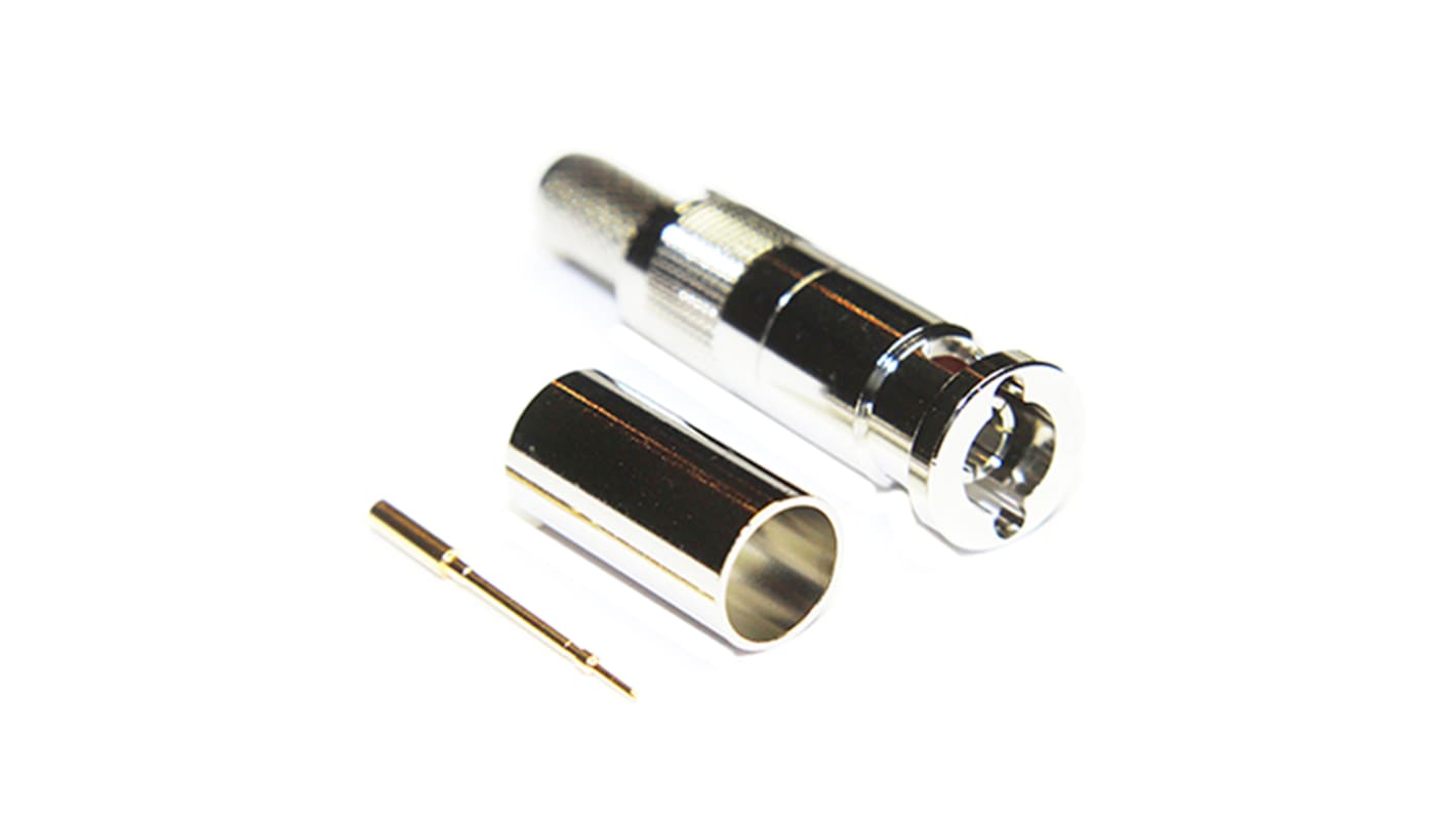 COAX Connectors, Plug Cable Mount Micro BNC Connector, 75Ω, Crimp Termination, Straight Body