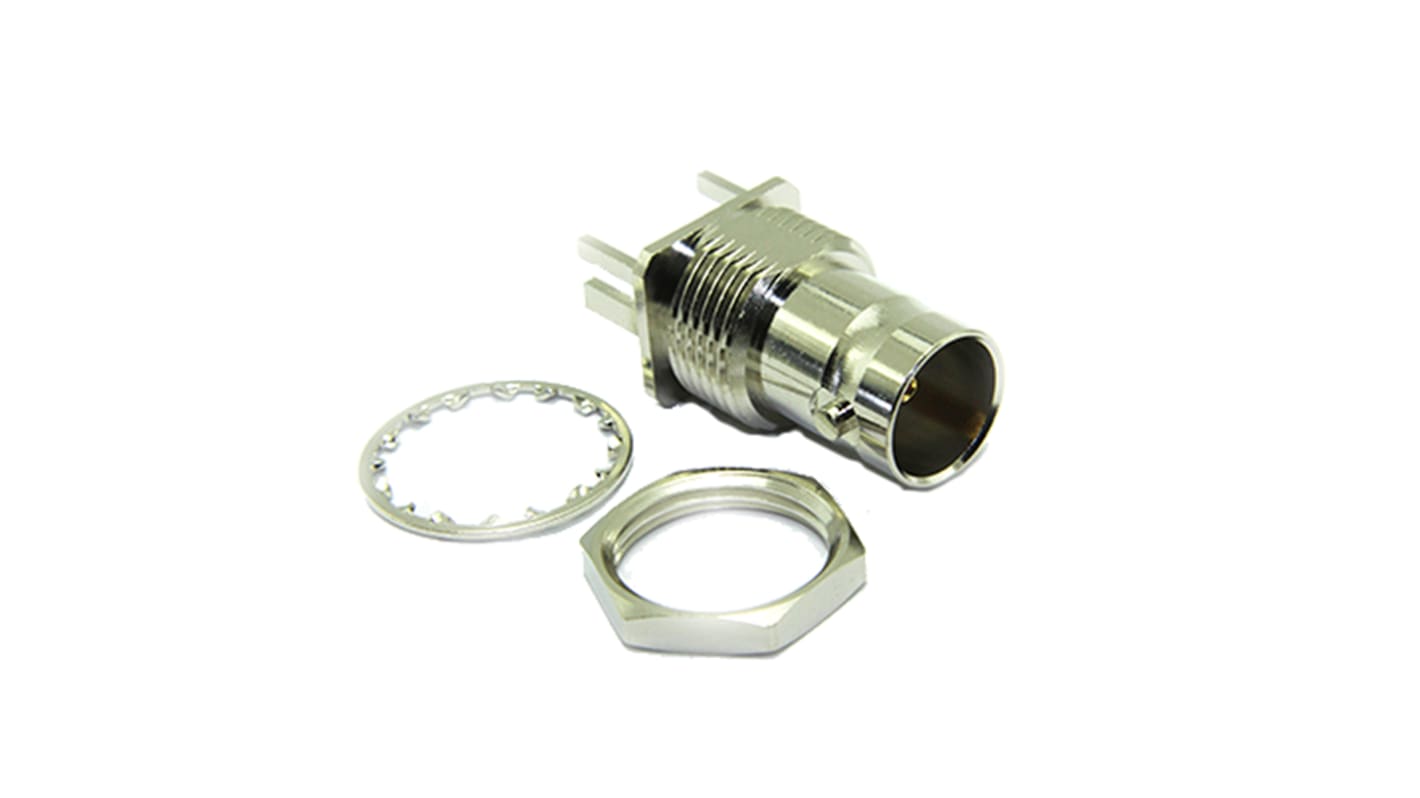 Connettore coassiale Ad angolo retto COAX Connectors, Femmina, 75Ω, Montaggio PCB