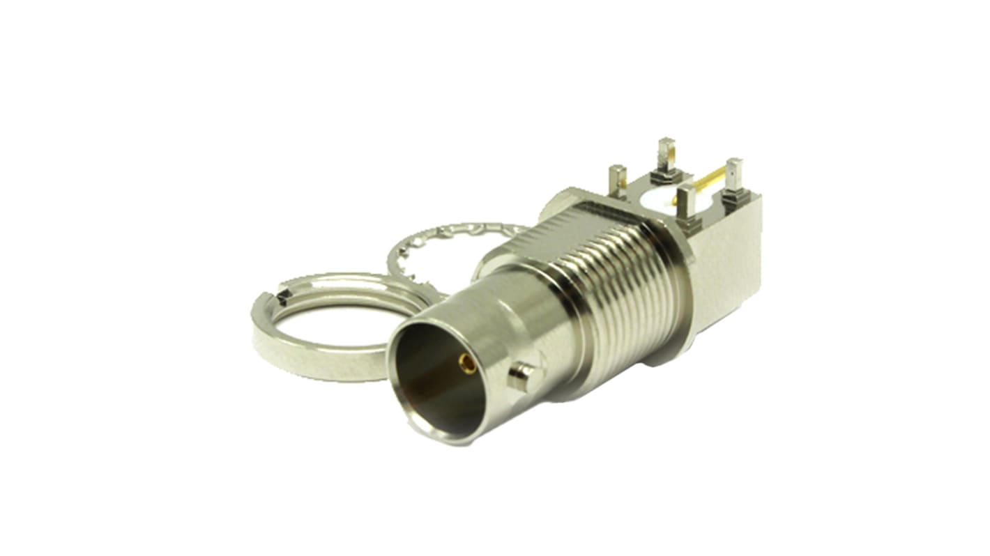 Connettore coassiale Angolo destro COAX Connectors, Femmina, 75Ω, Montaggio PCB