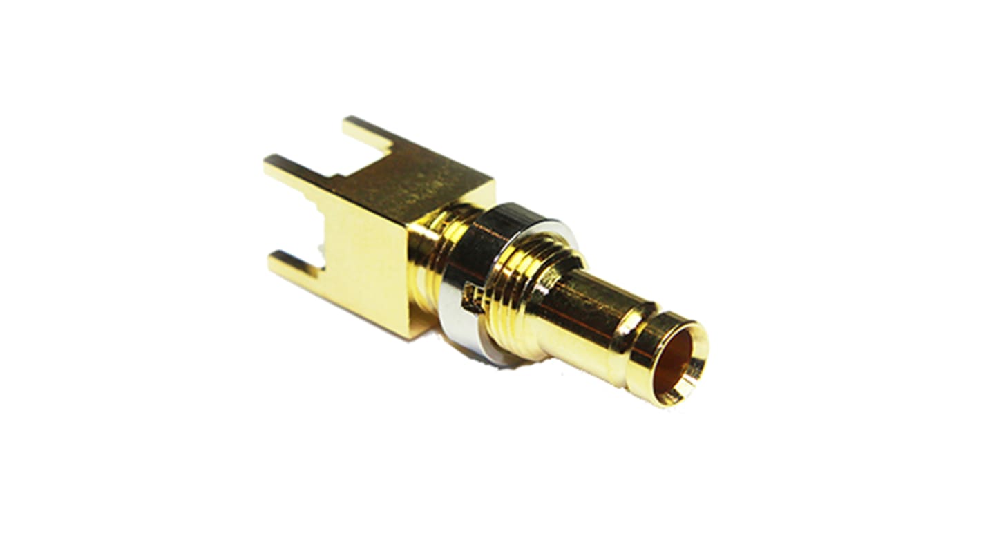 COAX Connectors, jack PCB Mount 1.0/2.3 Connector, 75Ω, Solder Termination, Straight Body