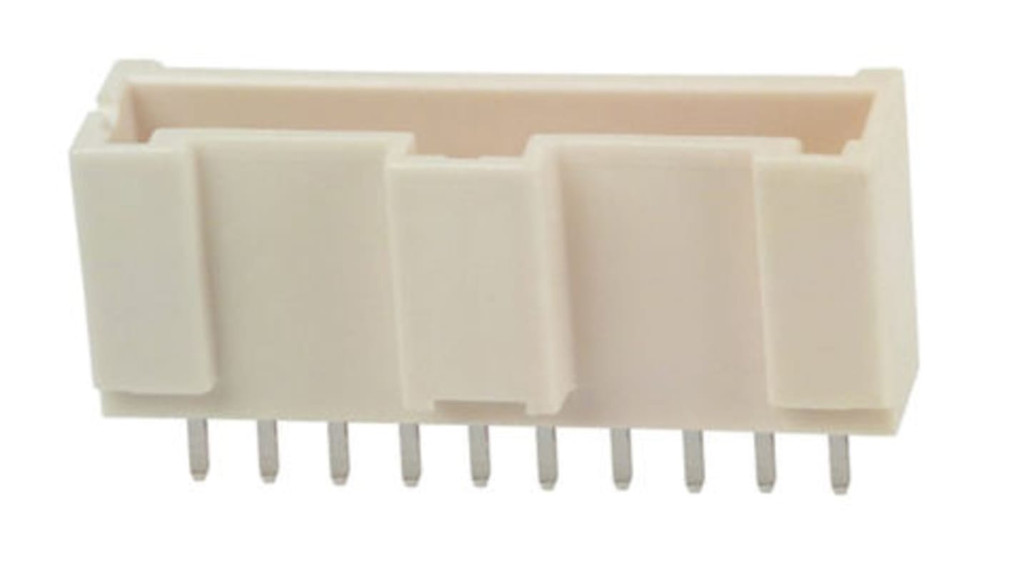 Hirose 10p单排排针 直向线对板连接器, 2.5mm间距, 3.0A, 250.0 V, THT安装, DF1E系列