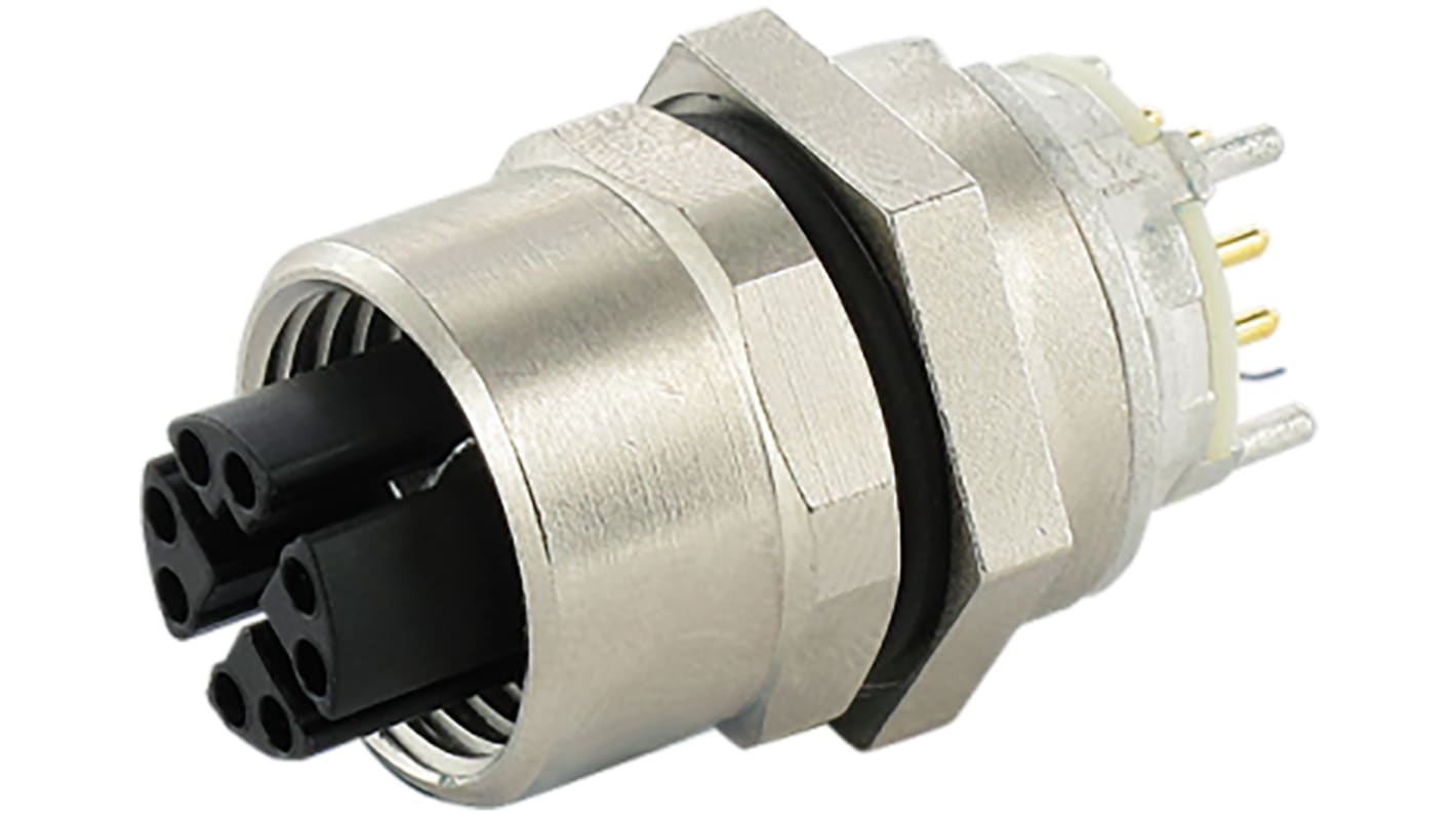 Connettore circolare Murrelektronik Limited, femmina, serie 7000, M12, 8 poli, Montaggio posteriore