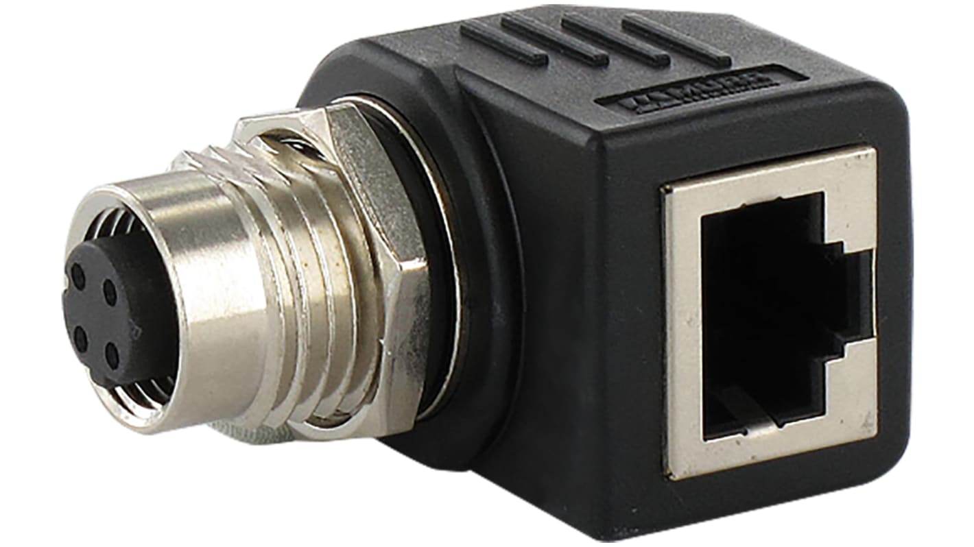 Murrelektronik Limited Right Angle 4 Pole M12 Socket to 1 Pole RJ45 Socket Adapter