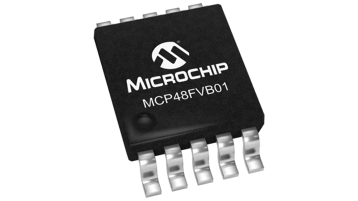 DAC, MCP48FVB01-E/UN, 8 bits bits, 10 broches, MSOP