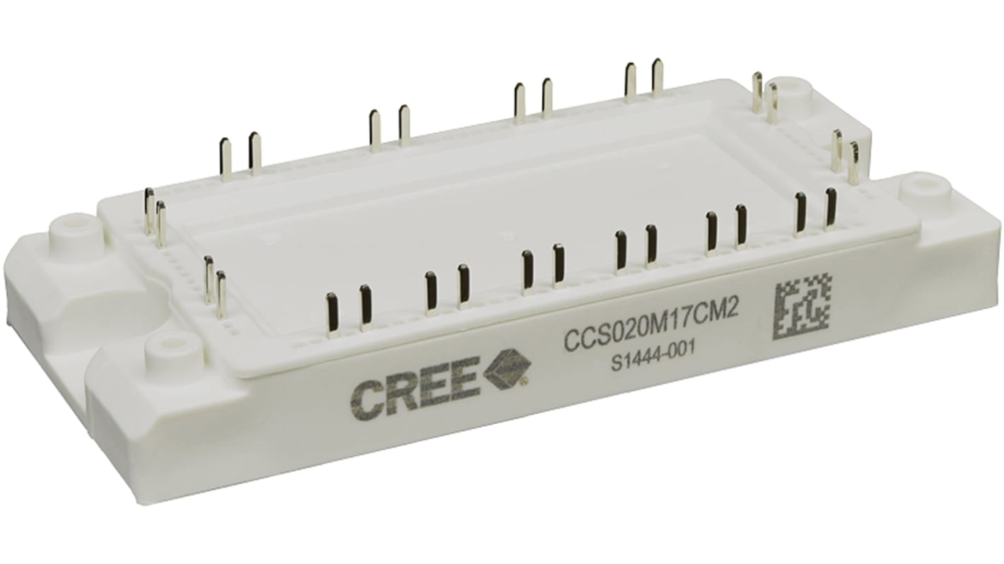 Hex SiC N-Channel MOSFET, 29 A, 1200 V, 28-Pin Module Wolfspeed CCS020M12CM2