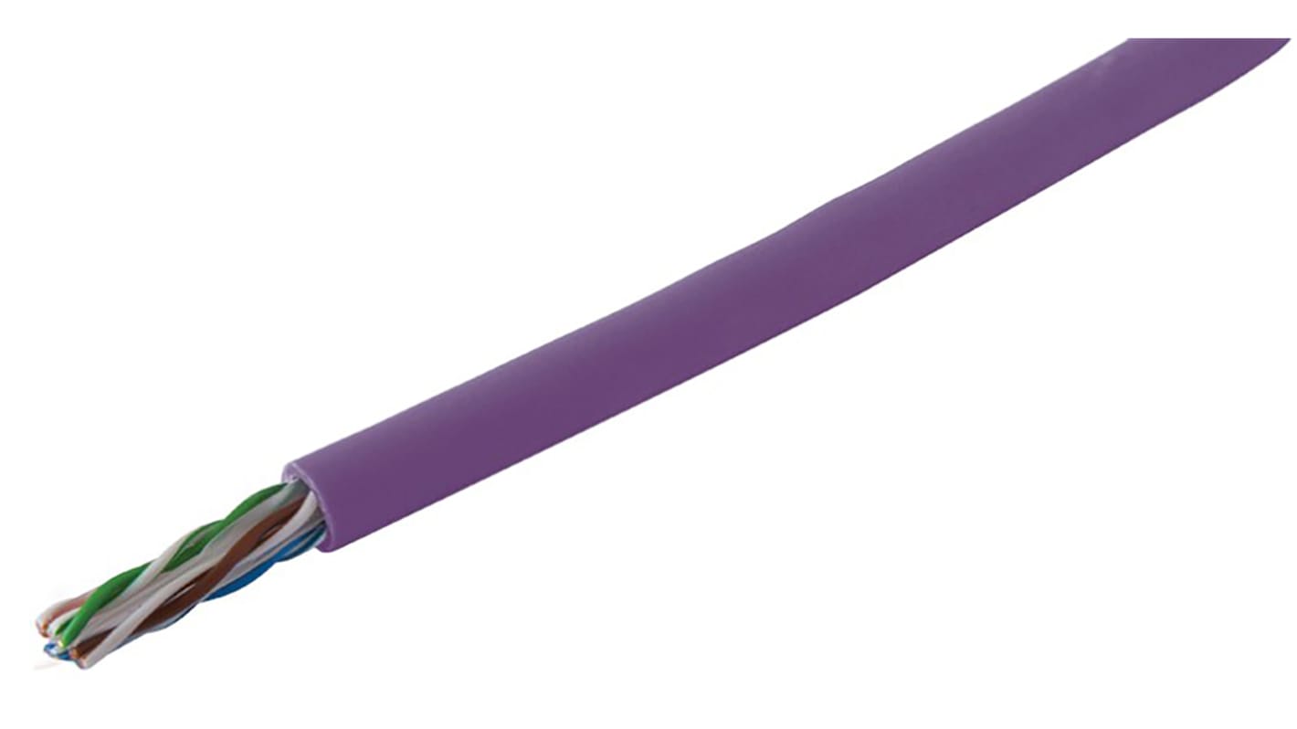 RS PRO, 305m Cat5e, Purple, U/UTPUnshielded, Unterminated PVC Sheath