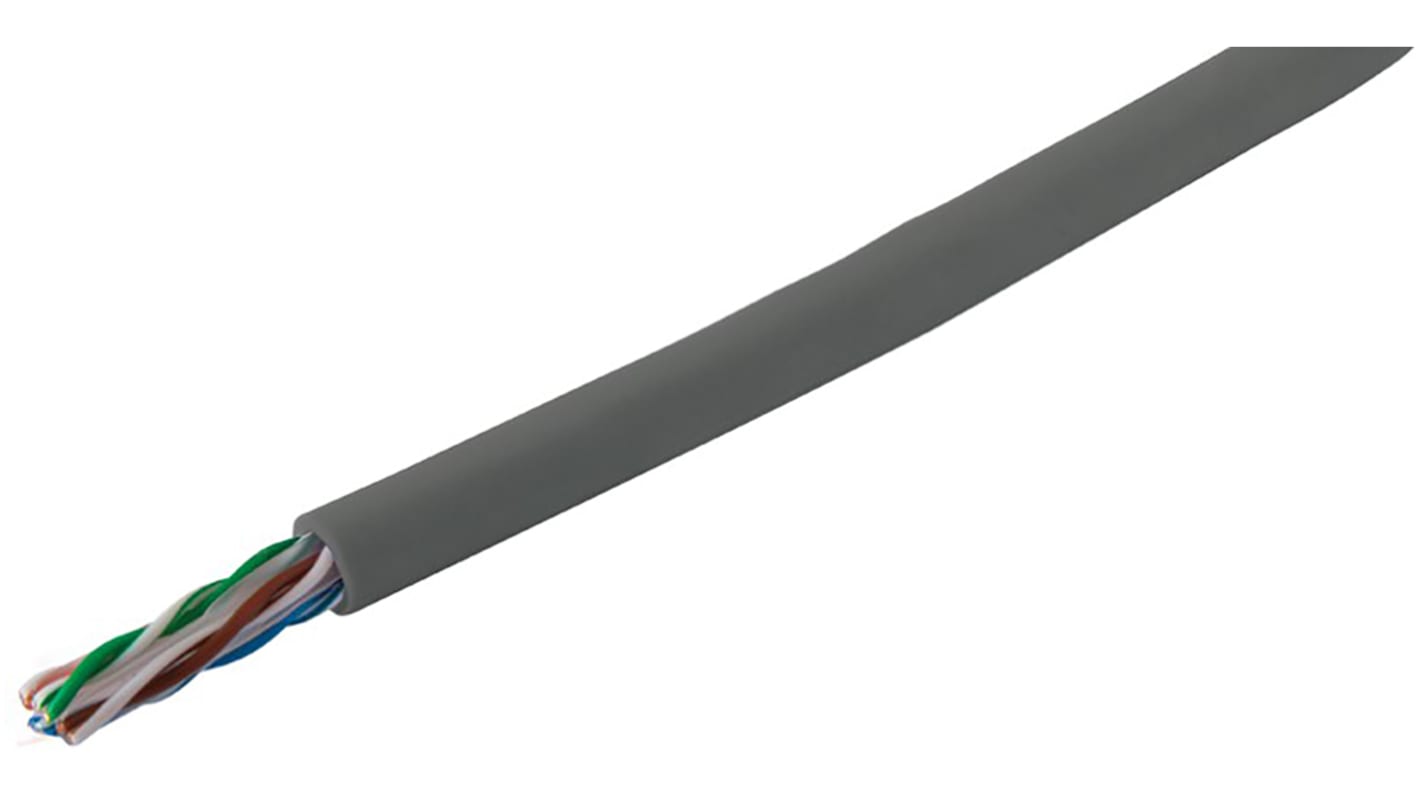 Kabel Ethernet Cat6 długość 305m Niezakończony RS PRO PVC l. żył: 8 średnica 6.3mm
