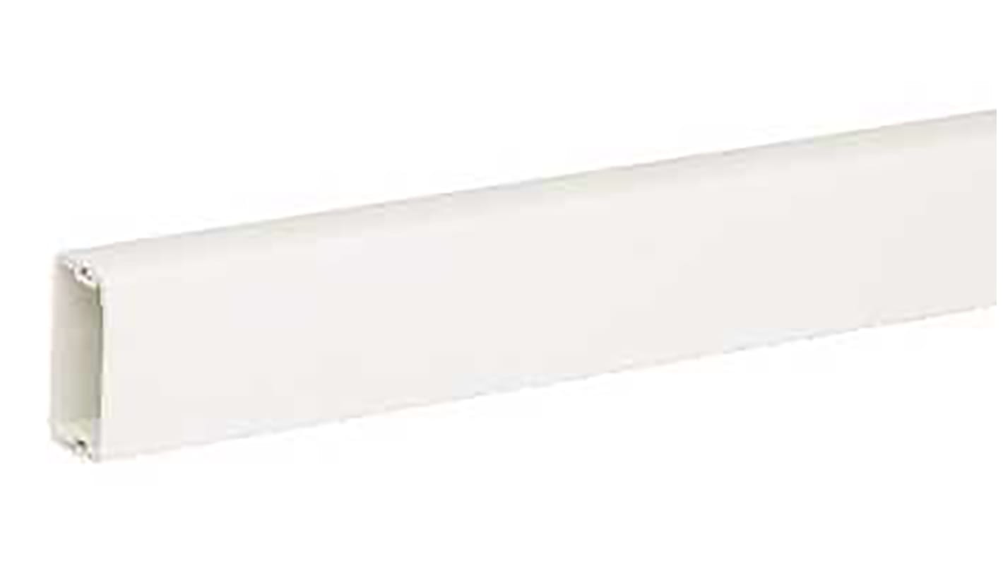 RS PRO White Mini Trunking - Closed Slot, W38 mm x D25mm, L2m, PVC