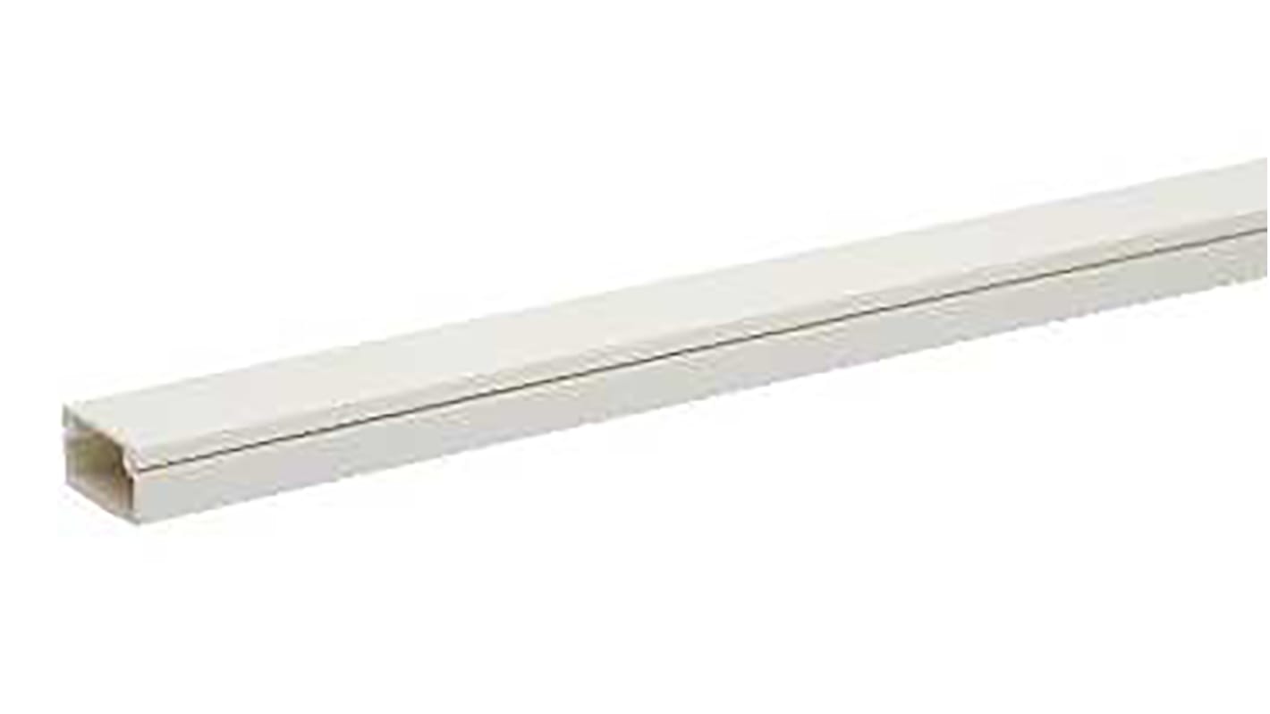 RS PRO White Mini Trunking - Closed Slot, W25 mm x D16mm, L2m, PVC