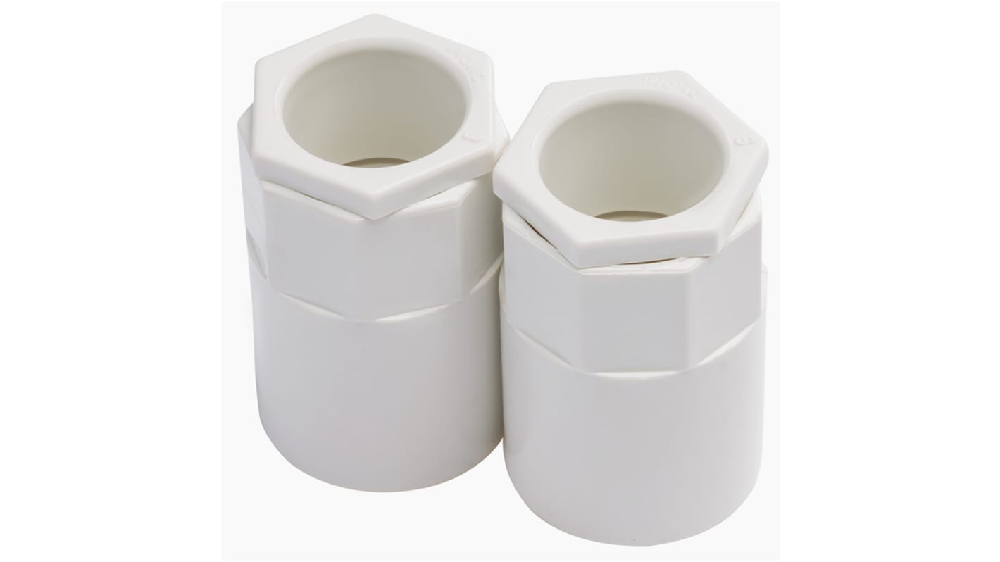 RS PRO Adapter, Conduit Fitting, (Dia) 25mm Nominal Size, PVC, White