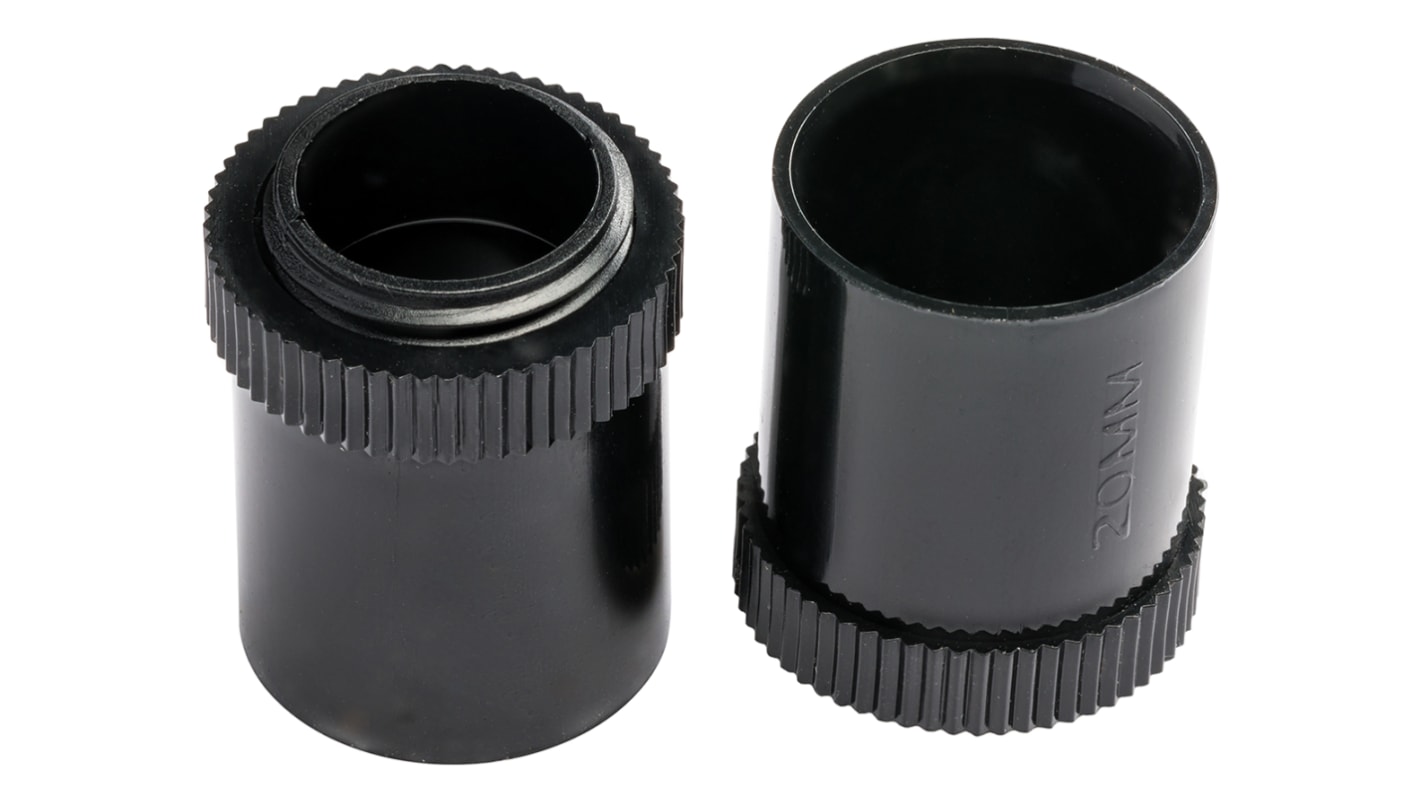 RS PRO Adapter, Cable Conduit Fitting, 25 (Dia.)mm Nominal Size, PVC, Black