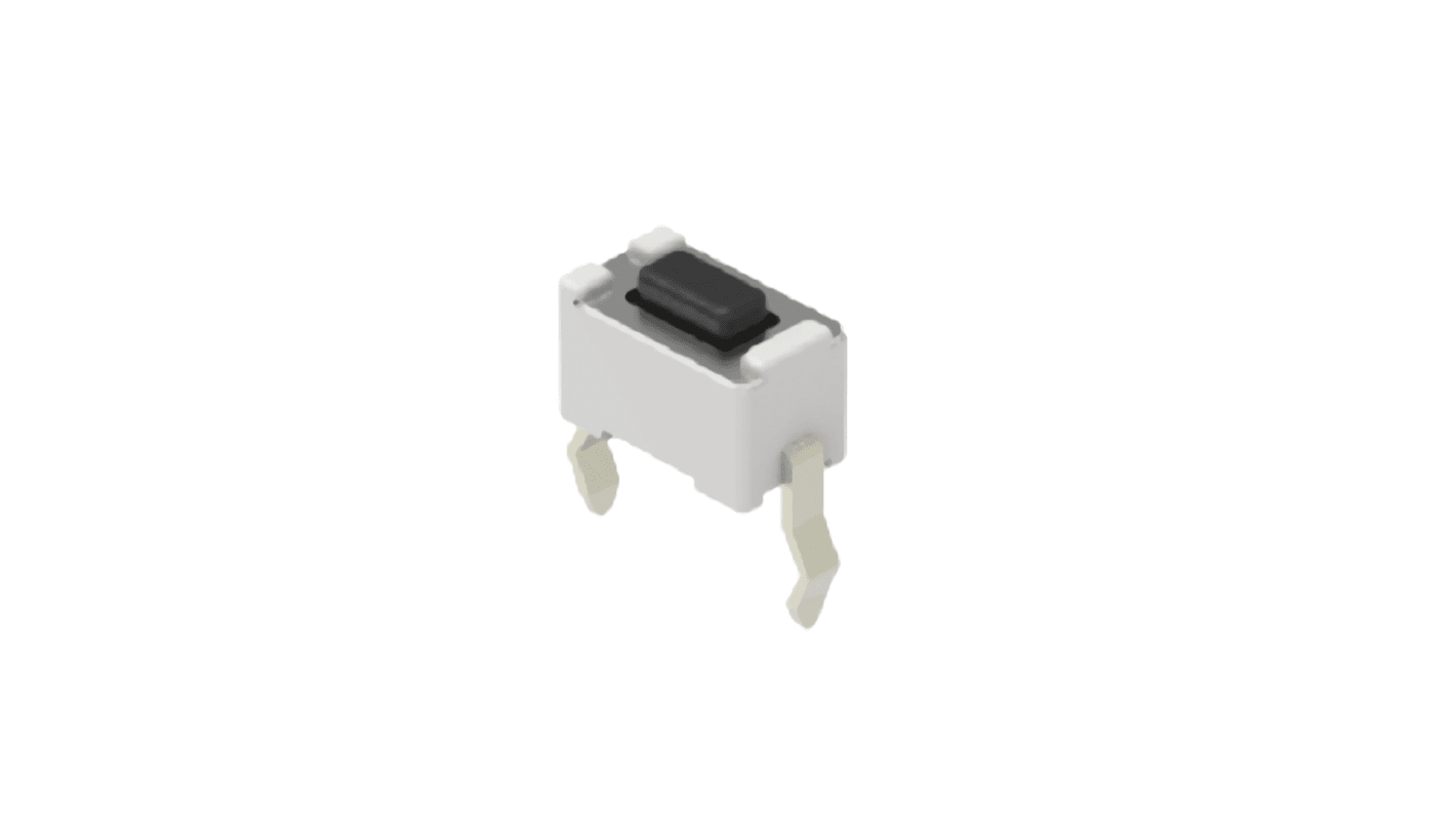 Alps Alpine Black Button Tactile Switch, SPST 50 mA 0.8mm Snap-In