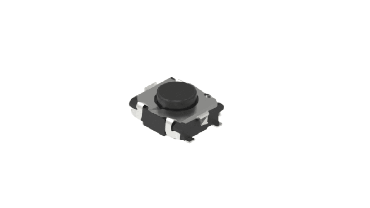 Alps Alpine Black Button Tactile Switch, SPST 50 mA 0.4mm Surface Mount