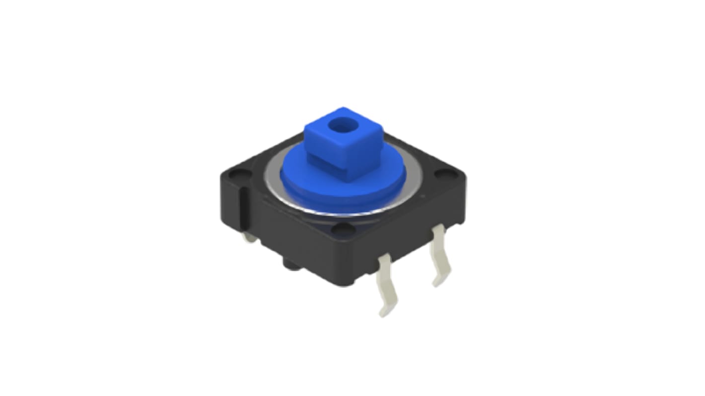 Blue Cap Tactile Switch, SPST 50 mA 3mm Snap-In