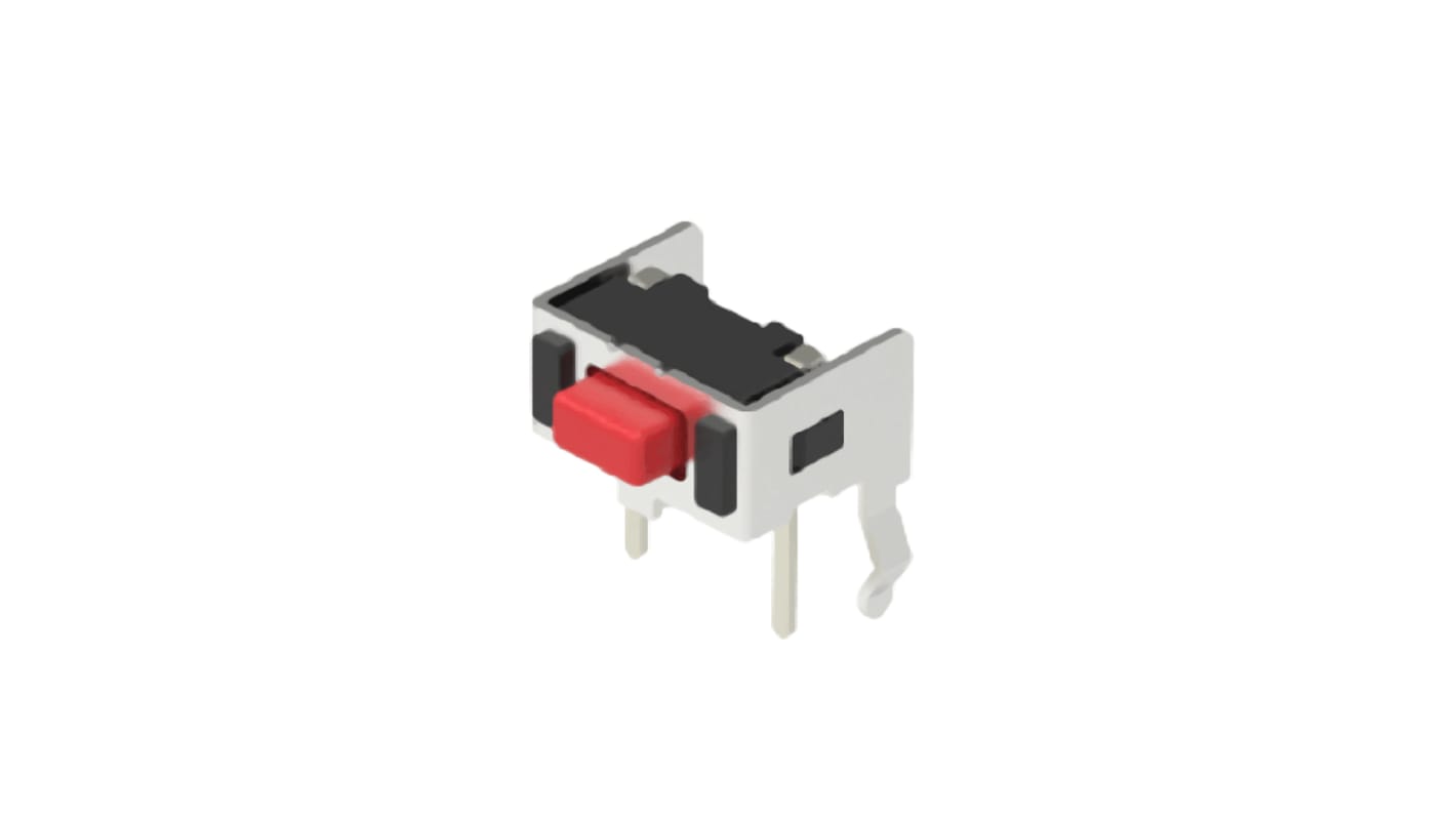 Alps Alpine Red Button Tactile Switch, SPST 50 mA Snap-In