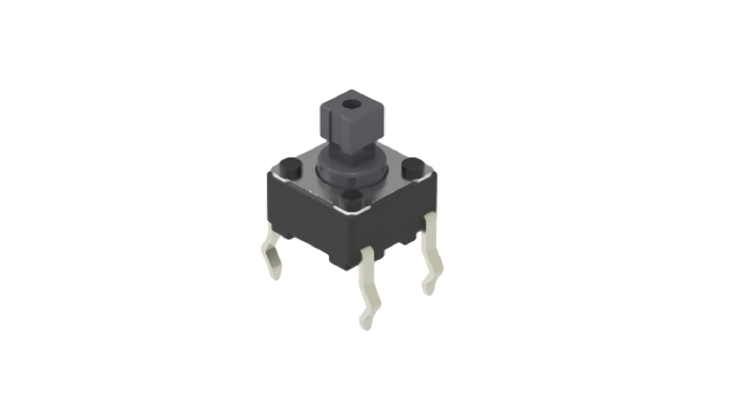 Alps Alpine Grey Cap Tactile Switch, SPST 50 mA 3.8mm Snap-In