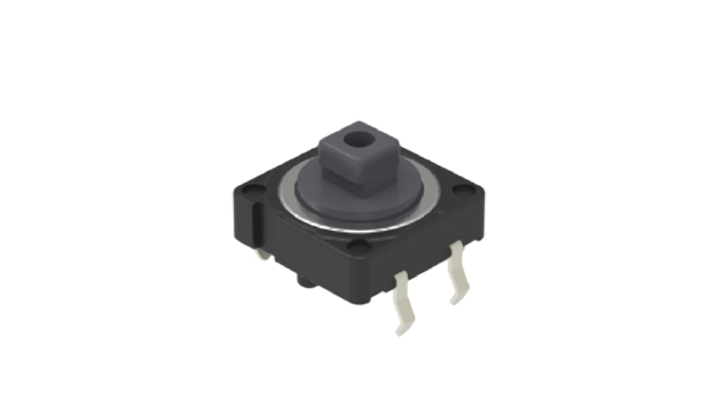 Grey Cap Tactile Switch, SPST 50 mA 3mm Snap-In