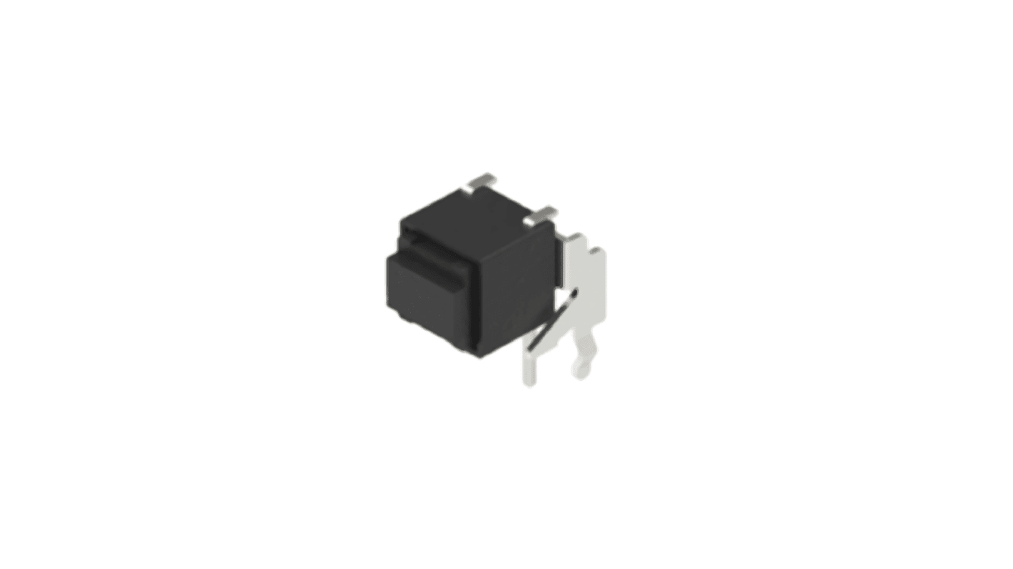 Alps Alpine Black Cap Tactile Switch, SPST 5 mA 1.5mm Snap-In