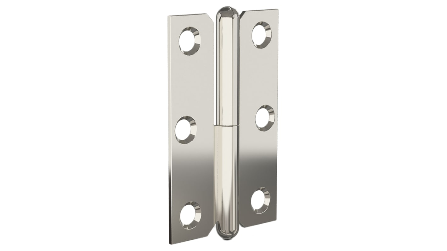 Pinet Steel Butt Hinge with a Lift-off Pin, Screw Fixing, 80mm x 50mm x 1.5mm