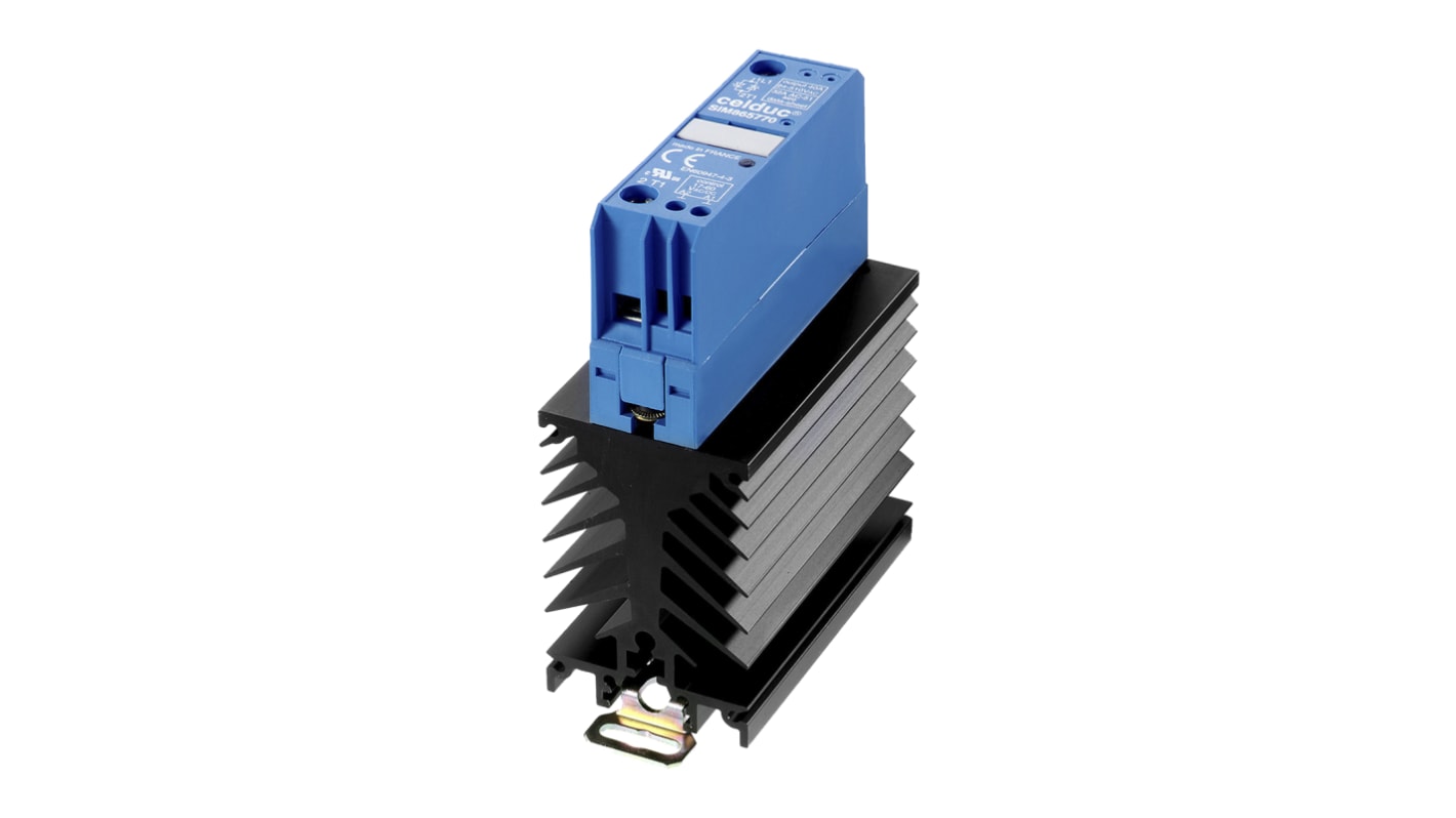 Celduc SIL4-SIM4 Series Solid State Relay, 32 A Load, DIN Rail Mount, 450 V ac Load, 10 V dc Control