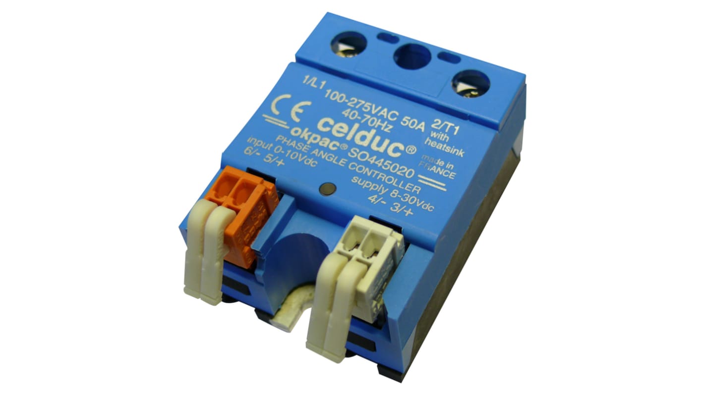 Celduc SO4 Series Solid State Relay, 95 A Load, Panel Mount, 480 V ac Load, 10 V dc Control