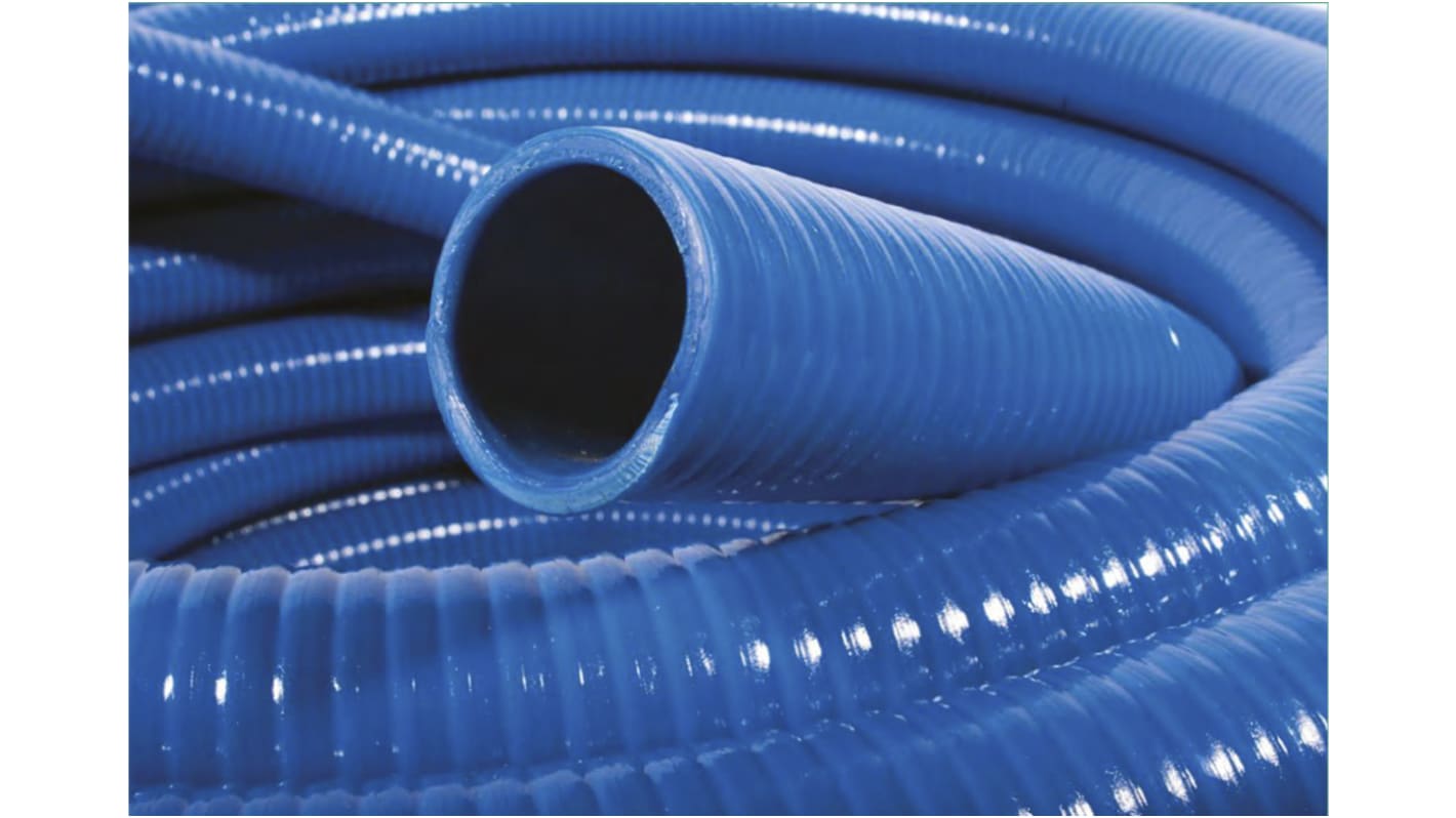 RS PRO PVC, Hose Pipe, 76mm ID, 87.6mm OD, Blue, 10m