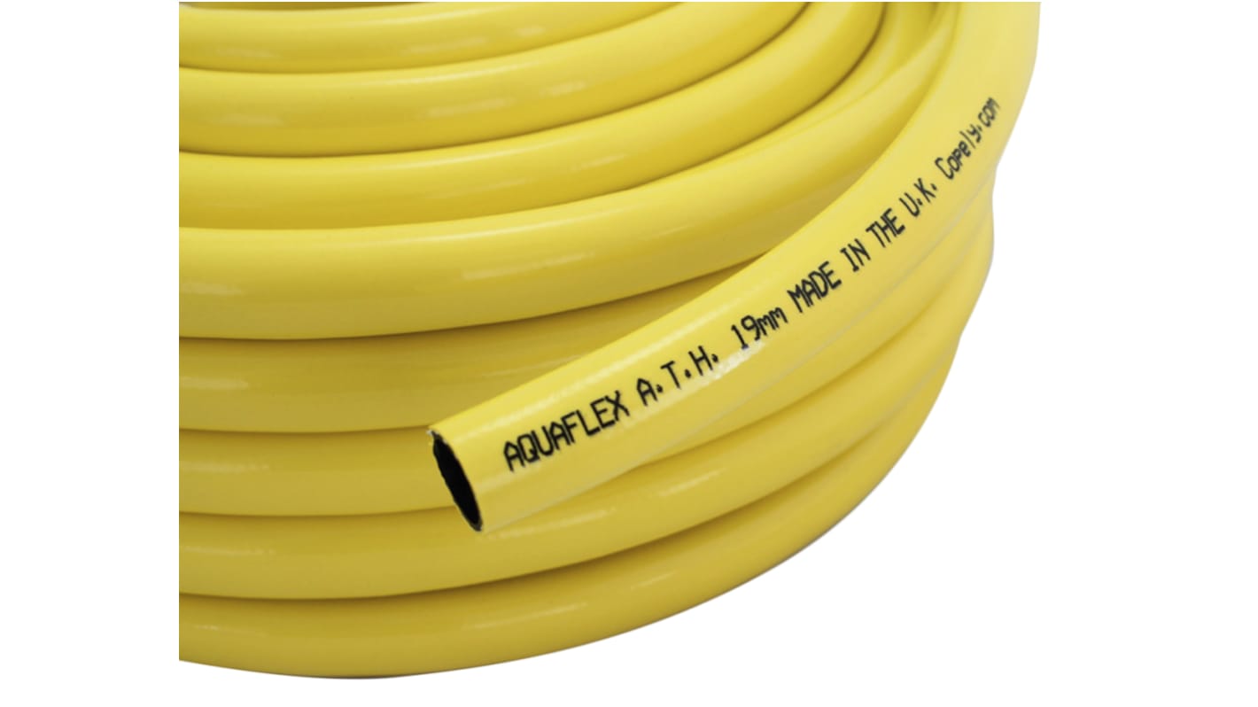 RS PRO PVC, Hose Pipe, 25mm ID, 32.5mm OD, Yellow, 50m