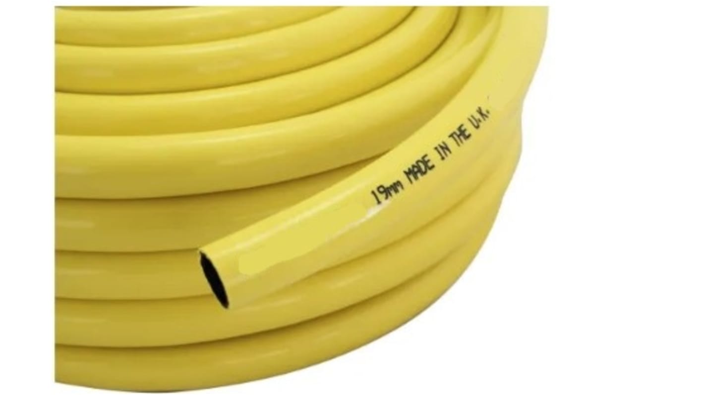 RS PRO PVC, Hose Pipe, 12.5mm ID, 17.5mm OD, Yellow, 50m