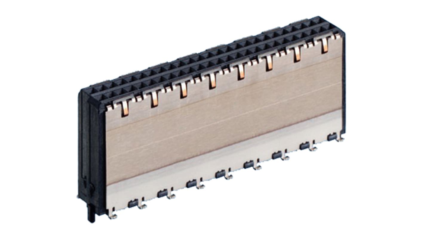 ERNI MicroSpeed Series Straight Surface Mount, Through Hole PCB Socket, 50-Contact, 2-Row, 1mm Pitch, Solder Termination