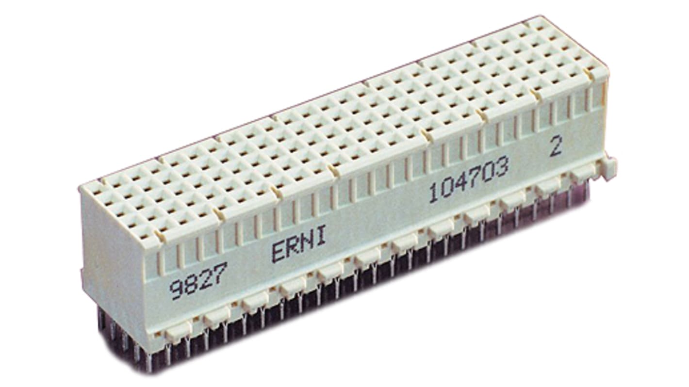 ERNI, ERmet 2mm Pitch Hard Metric Type B Backplane Connector, Female, Vertical, 25 Column, 5 Row, 125 Way