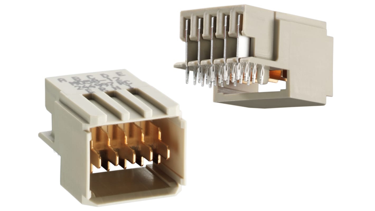 ERNI, ERmet 2mm Pitch Universal Power Module Backplane Connector, Male, Right Angle, 4 Column, 4 Row, 5 Way