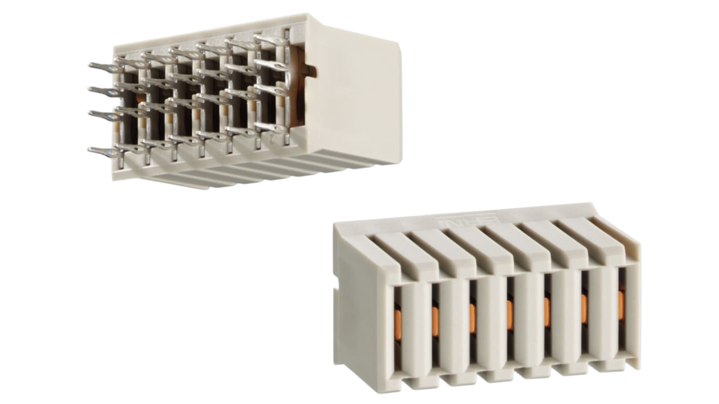 Connettore backplane ERNI serie ERmet Maschio, 7 vie, 4 file, passo 2mm, a A pressione