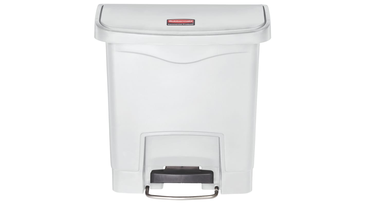 Rubbermaid Commercial Products Slim Jim 15L White Pedal Polyethylene Waste Bin