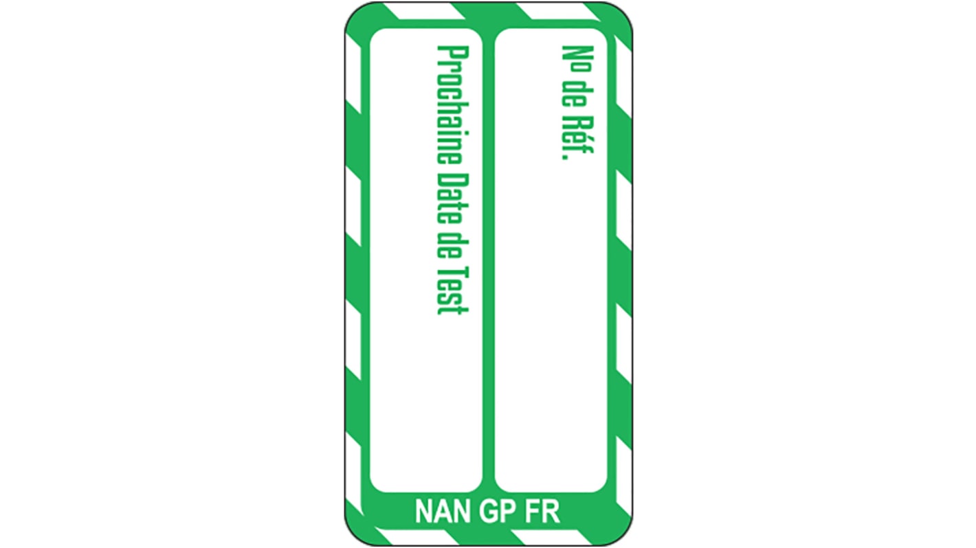 Señalización Nano Brady NAN-FR-NAN-GP-GN-20 Blanco sobre verde, idioma: Francés